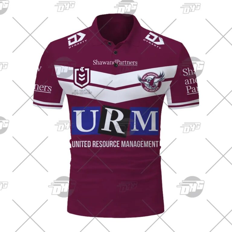 NRL Manly Warringah Sea Eagles Custom Name Number 2021 Home Jersey Polo Shirt