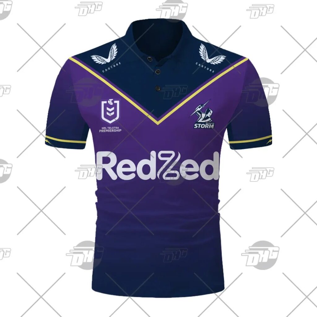 NRL Melbourne Storm Custom Name Number 2021 Home Jersey Polo Shirt
