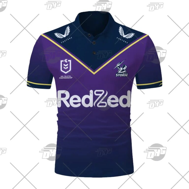 NRL Melbourne Storm Custom Name Number 2021 Home Jersey Polo Shirt