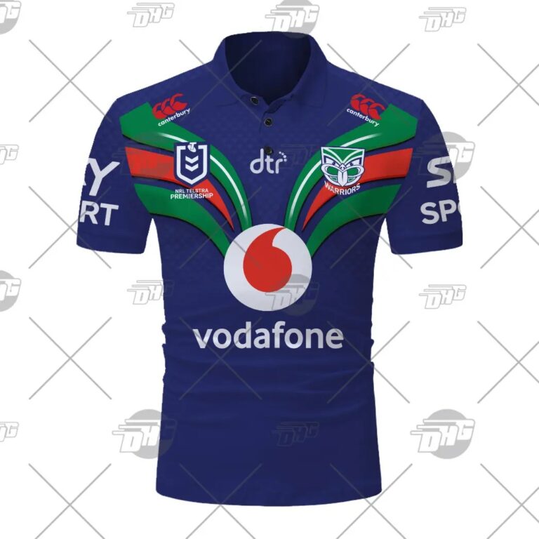NRL New Zealand Warriors Custom Name Number 2021 Home Jersey Polo Shirt