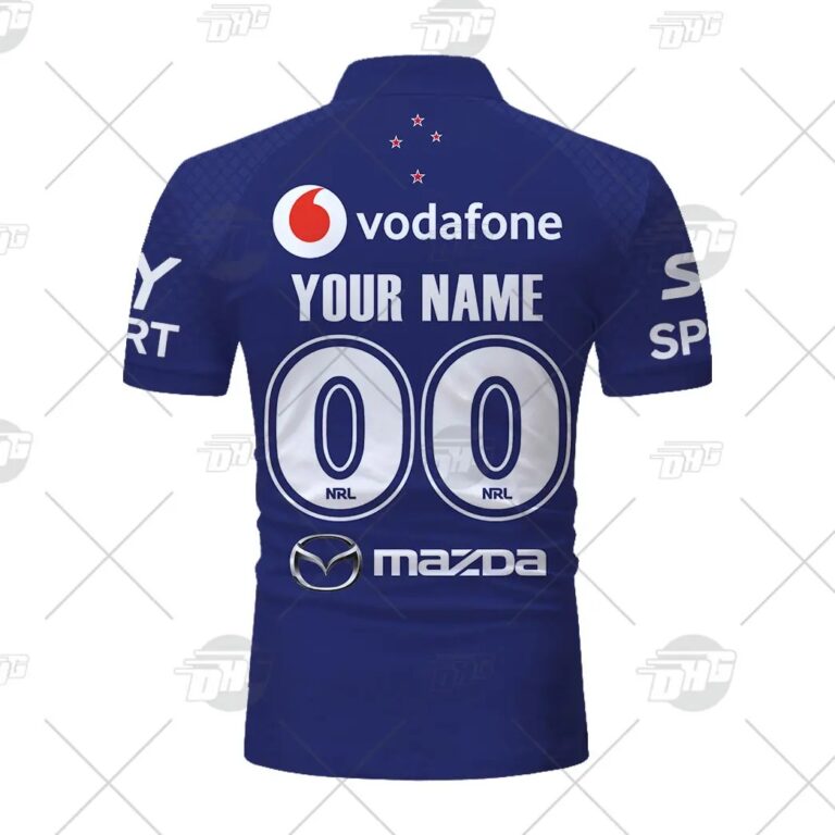 NRL New Zealand Warriors Custom Name Number 2021 Home Jersey Polo Shirt