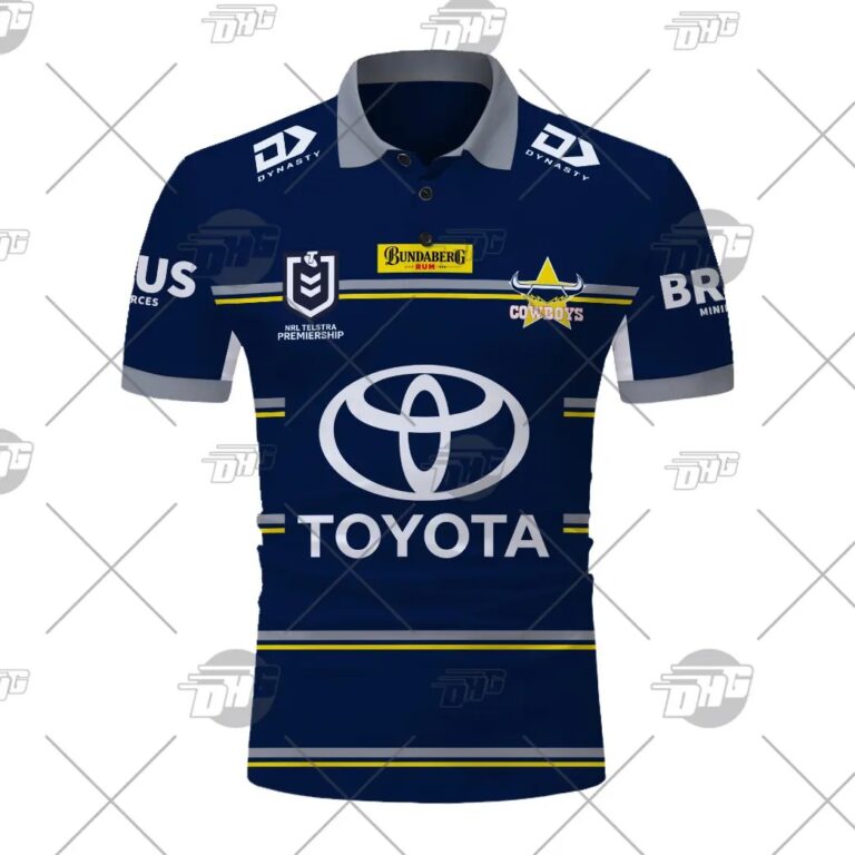 NRL North Queensland Cowboys Custom Name Number 2021 Home Jersey Polo Shirt