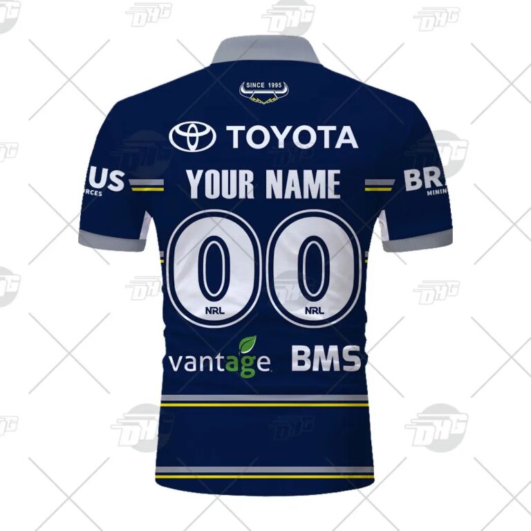 NRL North Queensland Cowboys Custom Name Number 2021 Home Jersey Polo Shirt