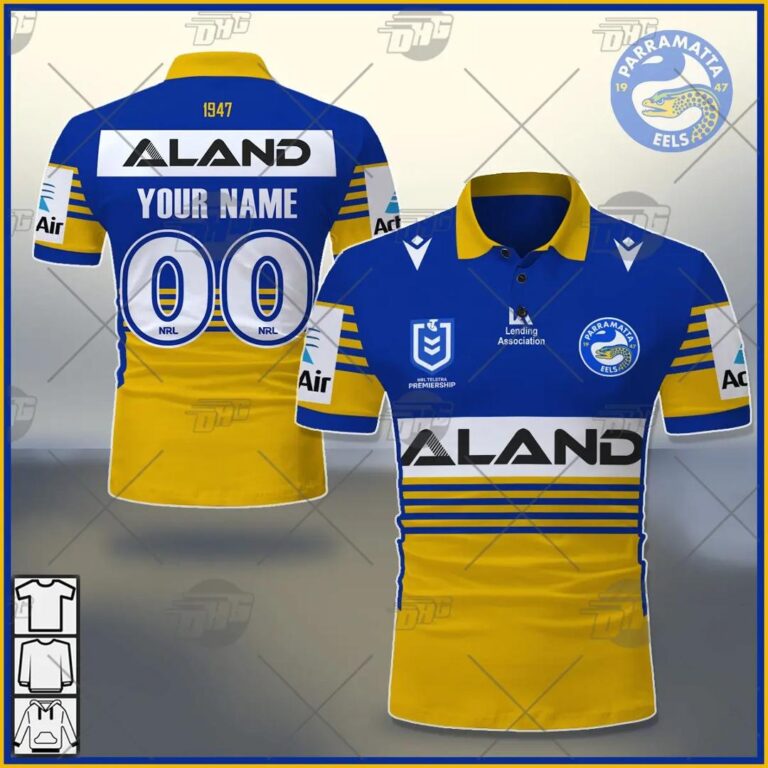 NRL Parramatta Eels Custom Name Number 2021 Home Jersey Polo Shirt