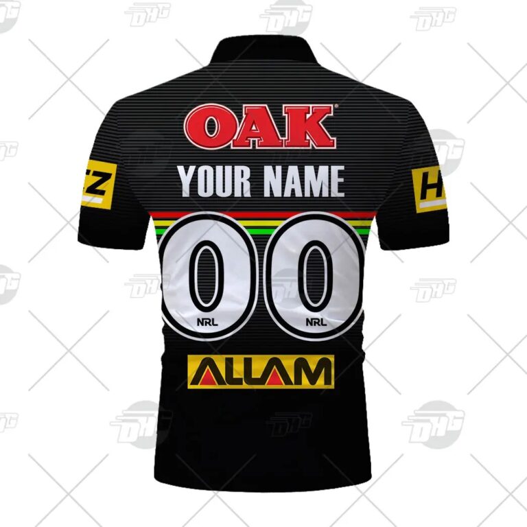 NRL Penrith Panthers Custom Name Number 2021 Home Jersey Polo Shirt
