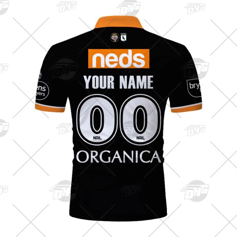 NRL Wests Tigers Custom Name Number 2021 Home Jersey Polo Shirt