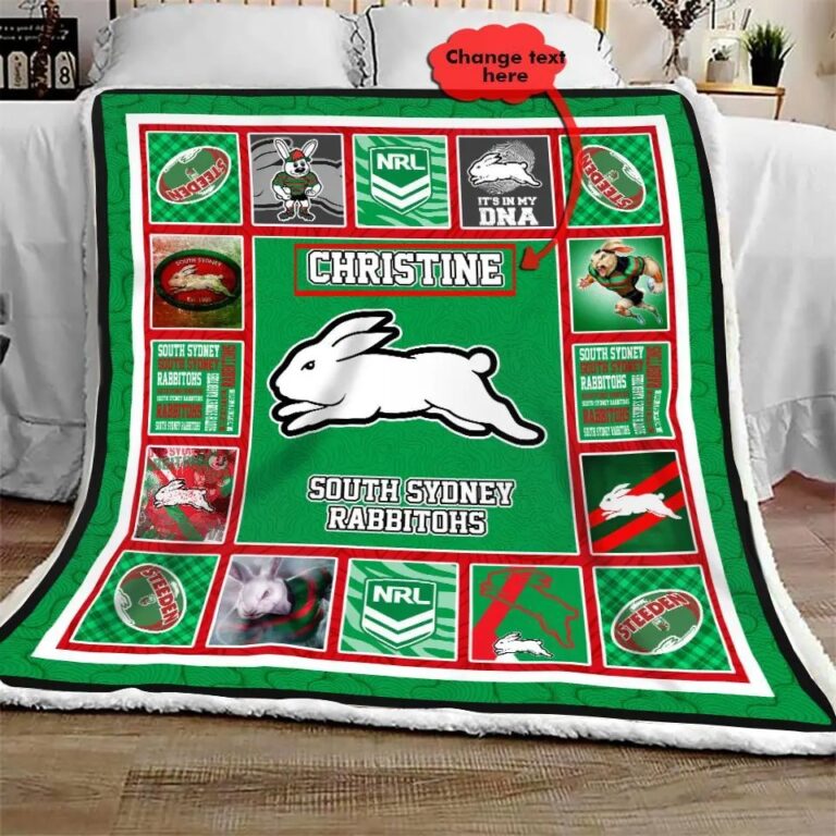NRL South Sydney Rabbitohs Custom Name Quilt Blanket