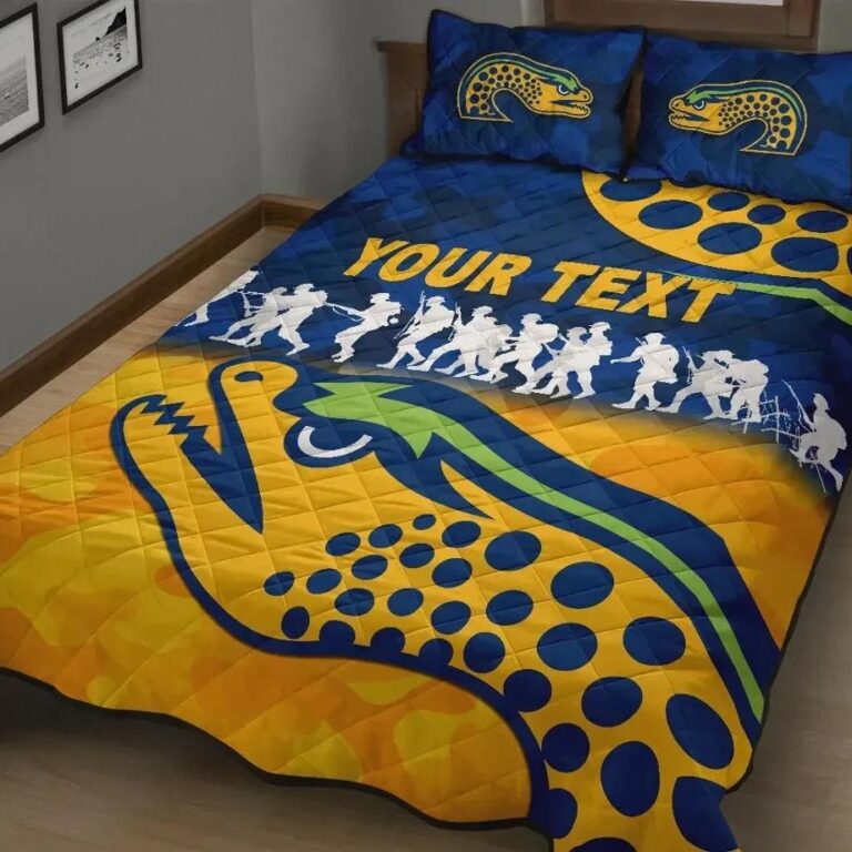 NRL (Custom Personalised) Parramatta Quilt Bed Set Eels Anzac Vibes
