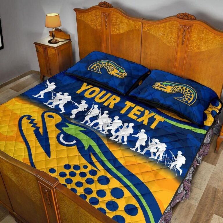 NRL (Custom Personalised) Parramatta Quilt Bed Set Eels Anzac Vibes