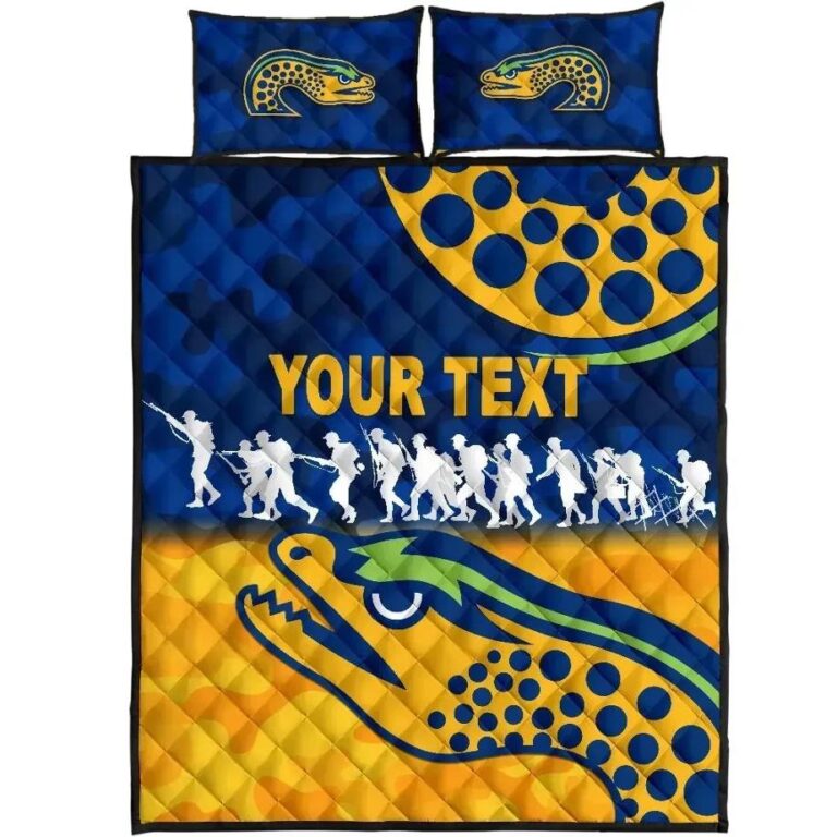 NRL (Custom Personalised) Parramatta Quilt Bed Set Eels Anzac Vibes