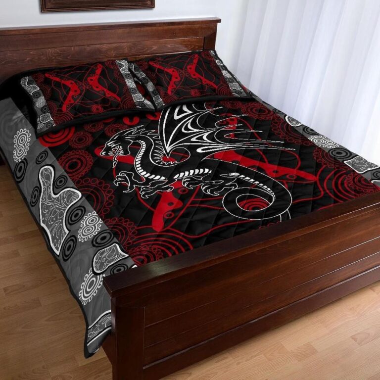 NRL (Custom Personalised) Dragons Quilt Bed Set St. George Aboriginal