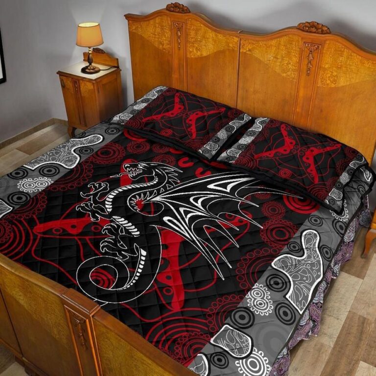 NRL (Custom Personalised) Dragons Quilt Bed Set St. George Aboriginal