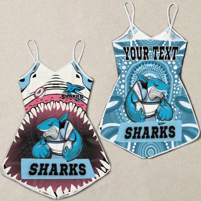 NRL (Custom) Cronulla-Sutherland Sharks Women Rompers A35