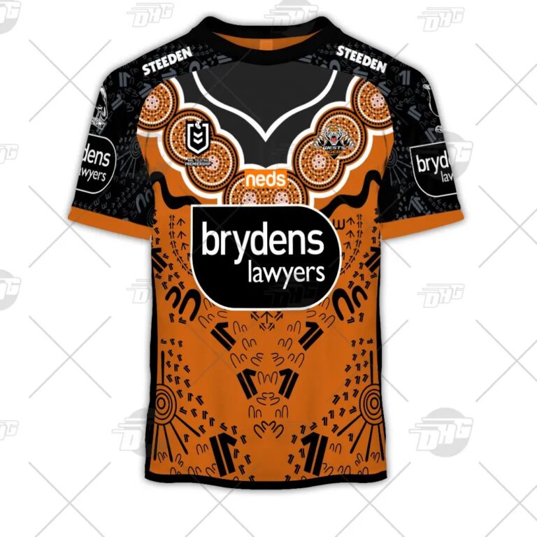 NRL Wests Tigers Custom Name Number On Field Indigenous Jersey 2021 T-Shirt
