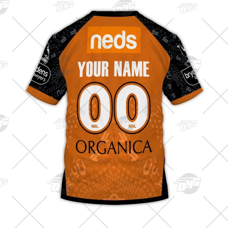 NRL Wests Tigers Custom Name Number On Field Indigenous Jersey 2021 T-Shirt