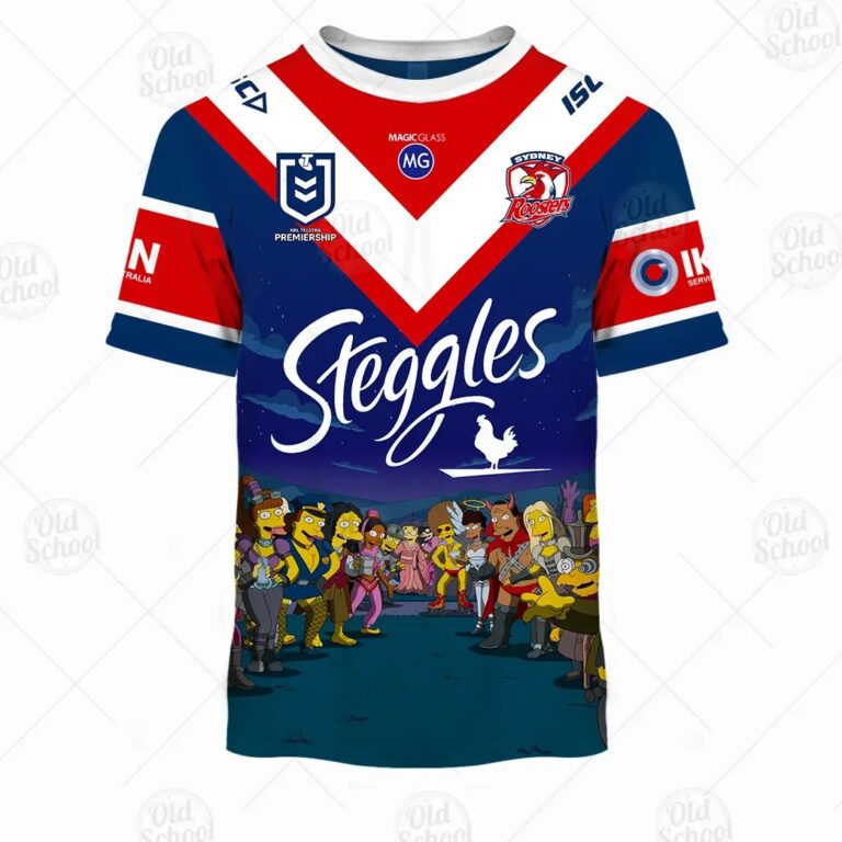 NRL Sydney Roosters Custom Name Number x The Simpsons 2020 Halloween T-Shirt