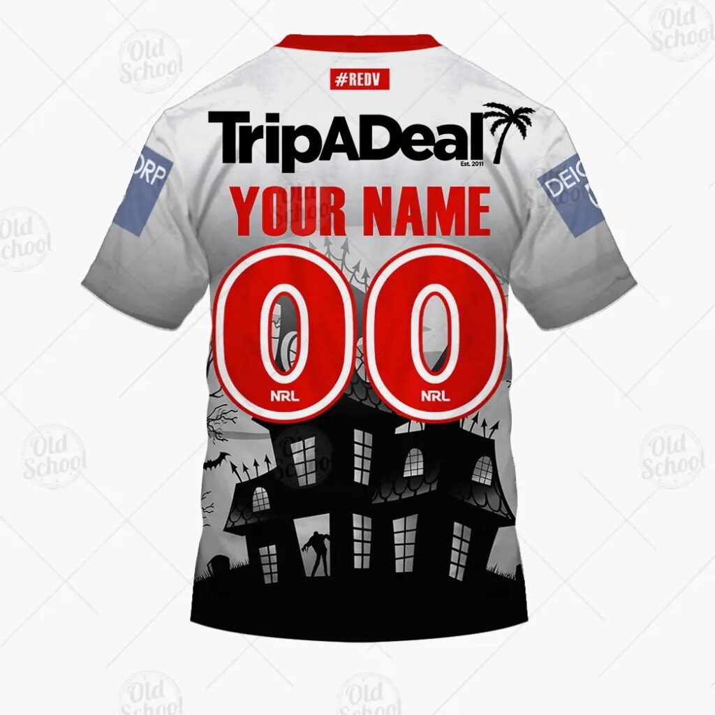 NRL St. George Illawarra Dragons Custom Name Number x The Simpsons 2020 Halloween T-Shirt