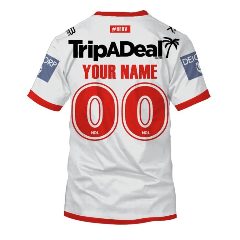 NRL St. George Illawarra Dragons Custom Name Number 2020 Home Jersey Care Emoji T-Shirt