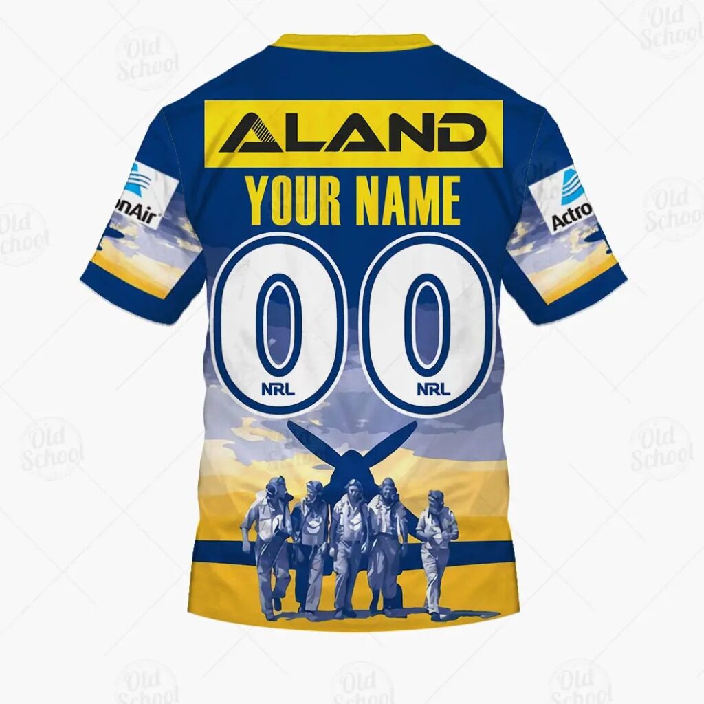 NRL Parramatta Eels Custom Name Number ANZAC Day T-Shirt
