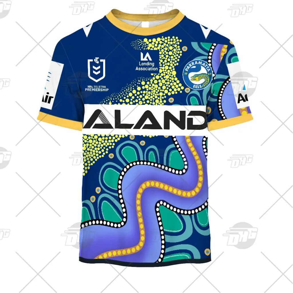 NRL Parramatta Eels Custom Name Number On Field Indigenous Jersey 2021 T-Shirt
