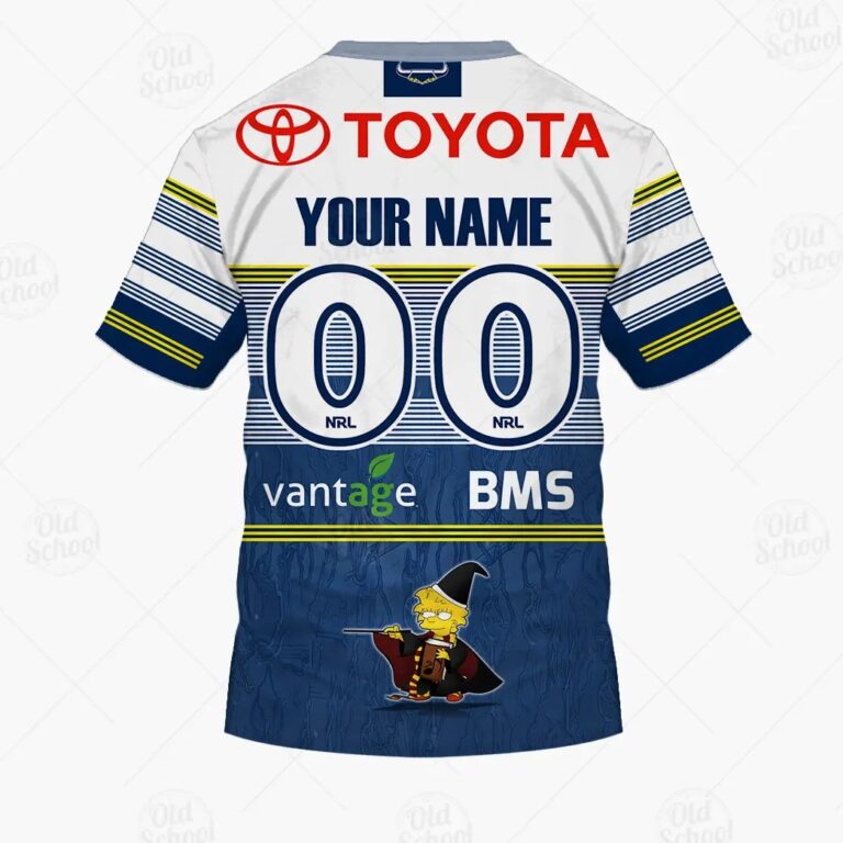 NRL North Queensland Cowboys Custom Name Number x The Simpsons Halloween 2020 T-Shirt