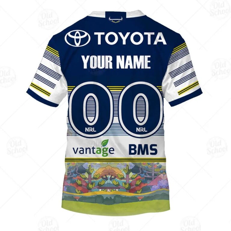 NRL North Queensland Cowboys Custom Name Number x Bluey T-Shirt