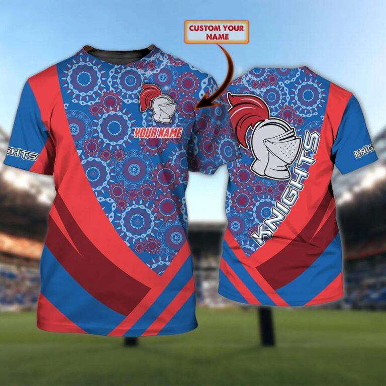 NRL Newcastle Knights Custom Name Indigenous T-Shirt V7