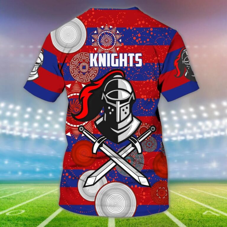 NRL Newcastle Knights Custom Name Indigenous T-Shirt V5