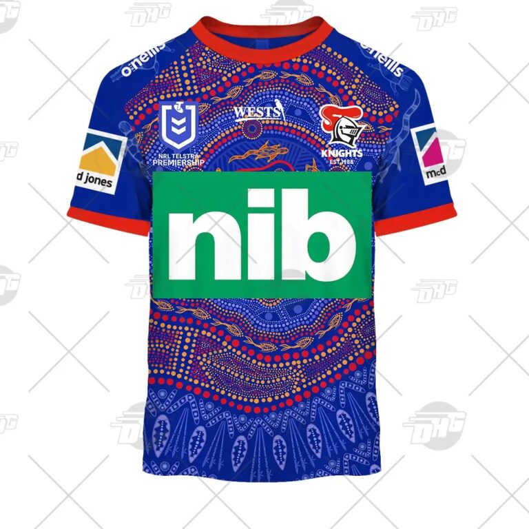 NRL Newcastle Knights Custom Name Number On Field Indigenous Jersey 2021 T-Shirt