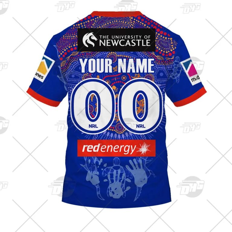 NRL Newcastle Knights Custom Name Number On Field Indigenous Jersey 2021 T-Shirt