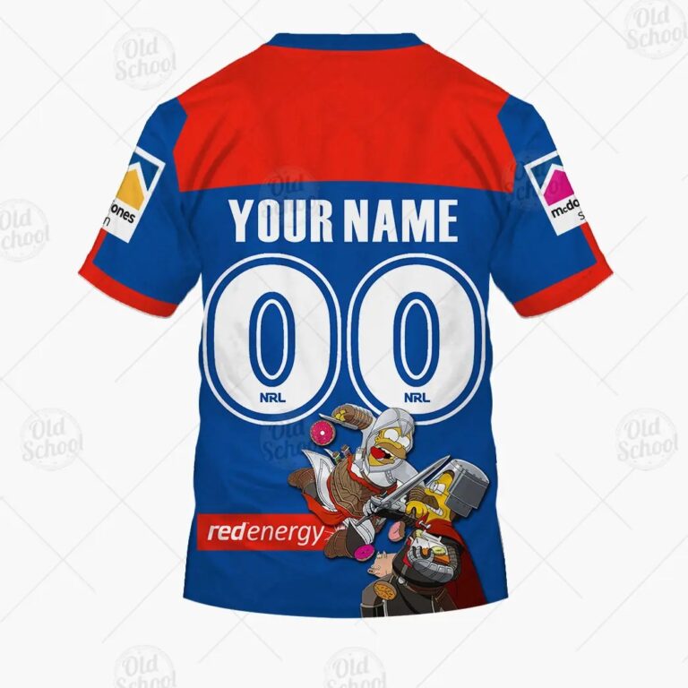 NRL Newcastle Knights Custom Name Number x The Simpsons 2020 Halloween T-Shirt
