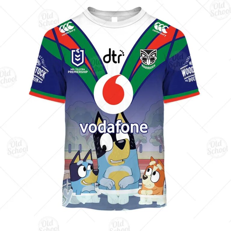 NRL New Zealand Warriors Custom Name Number x Bluey Jersey 2020 T-Shirt