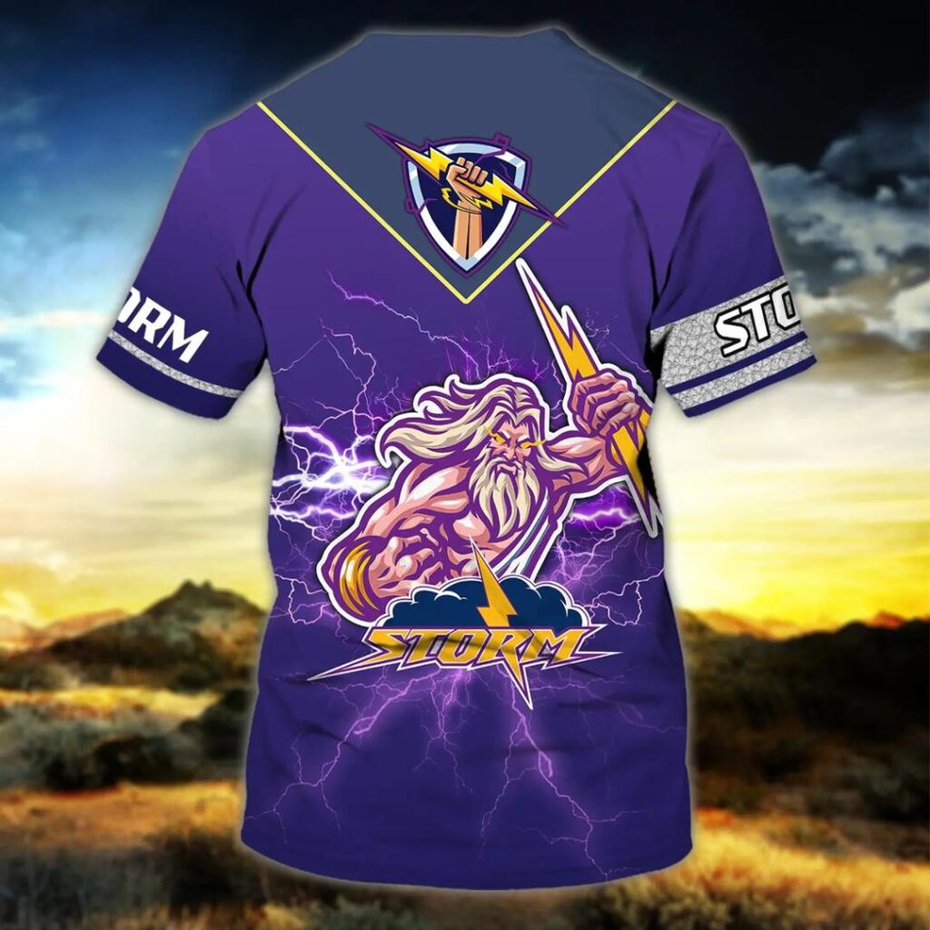 NRL Melbourne Storm Custom Name Zeus T-Shirt