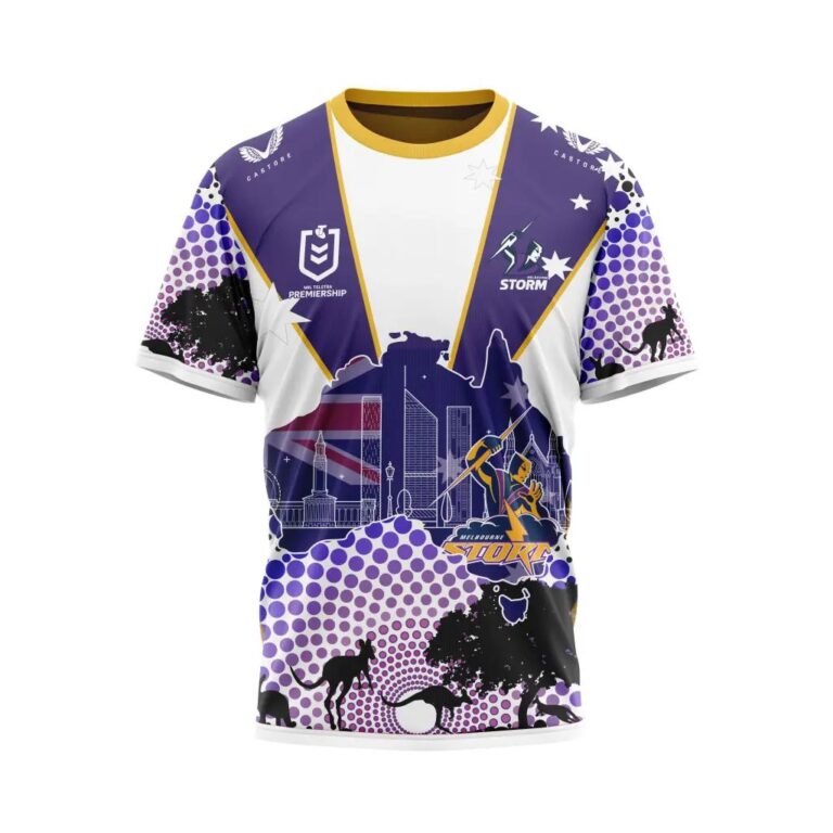 NRL Melbourne Storm Custom Name Number Australia’s Day T-Shirt