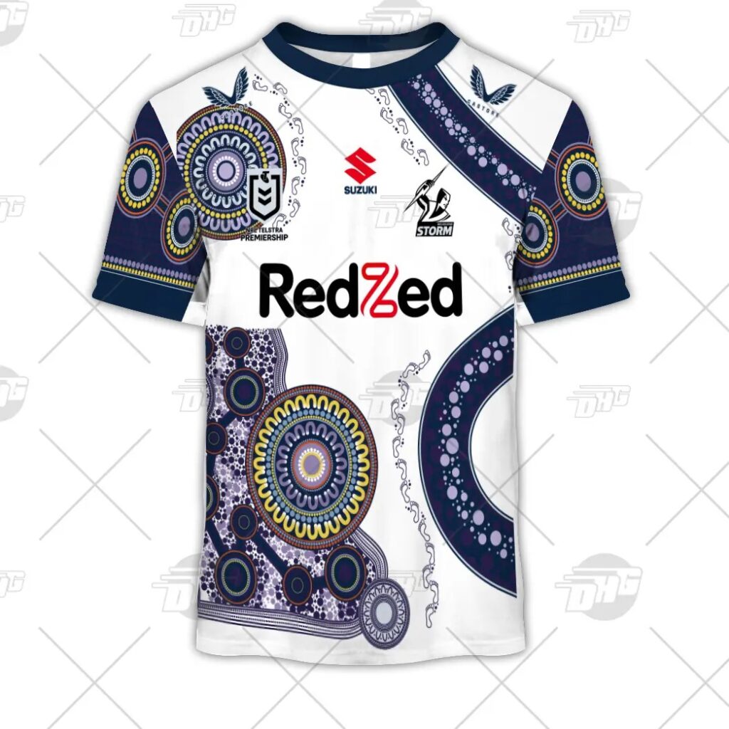 NRL Melbourne Storm Custom Name Number On Field Indigenous Jersey 2021 T-Shirt