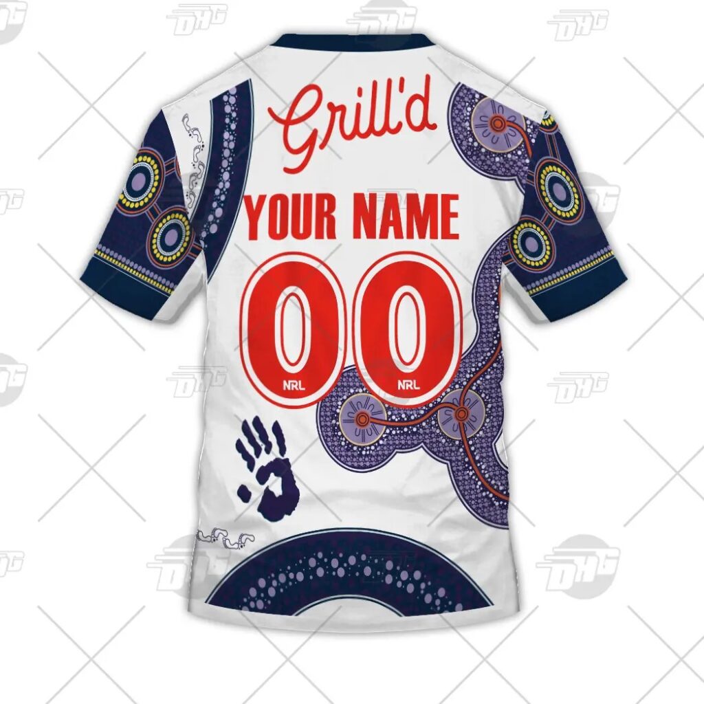 NRL Melbourne Storm Custom Name Number On Field Indigenous Jersey 2021 T-Shirt