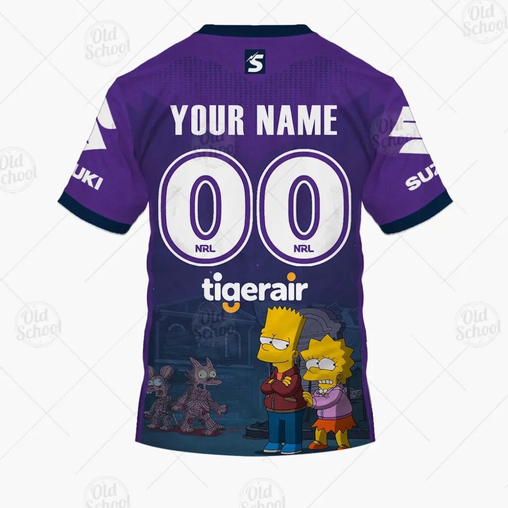NRL Melbourne Storm Custom Name Number x The Simpsons 2020 Halloween T-Shirt
