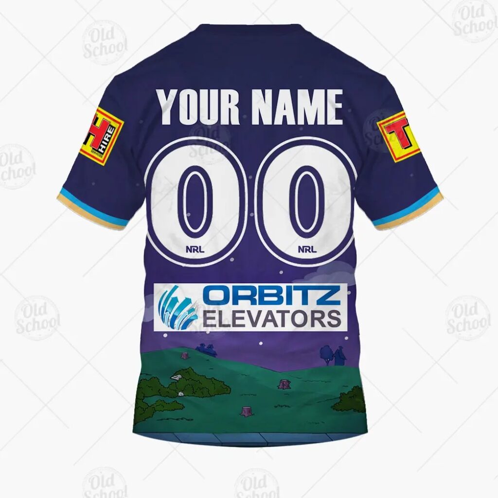 NRL Gold Coast Titans Custom Name Number x The Simpsons Halloween 2020 T-Shirt