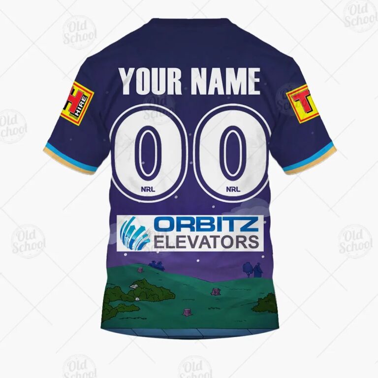 NRL Gold Coast Titans Custom Name Number x The Simpsons Halloween 2020 T-Shirt