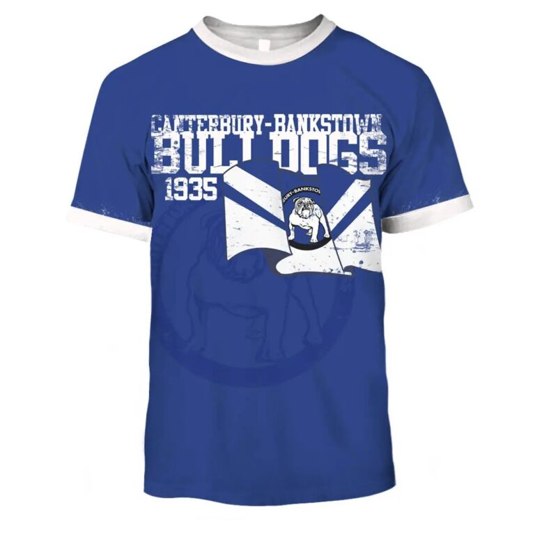 NRL Canterbury-Bankstown Bulldogs Custom Name Number Retro Flag Jerseys 1935 T-Shirt