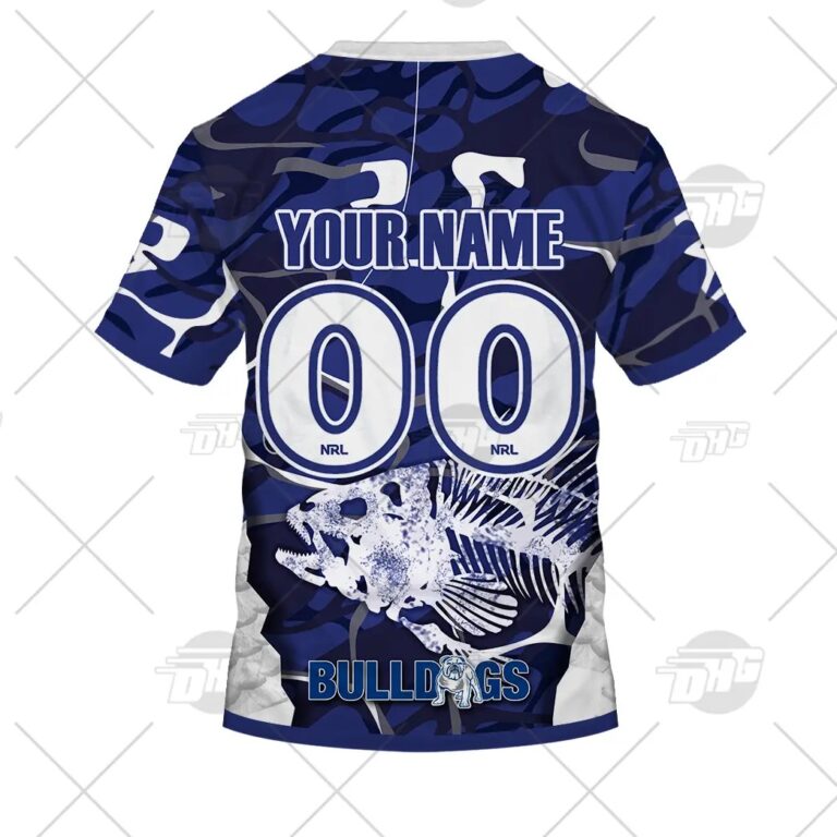 NRL Canterbury-Bankstown Bulldogs Custom Name Number 2021 Fishing T-Shirt