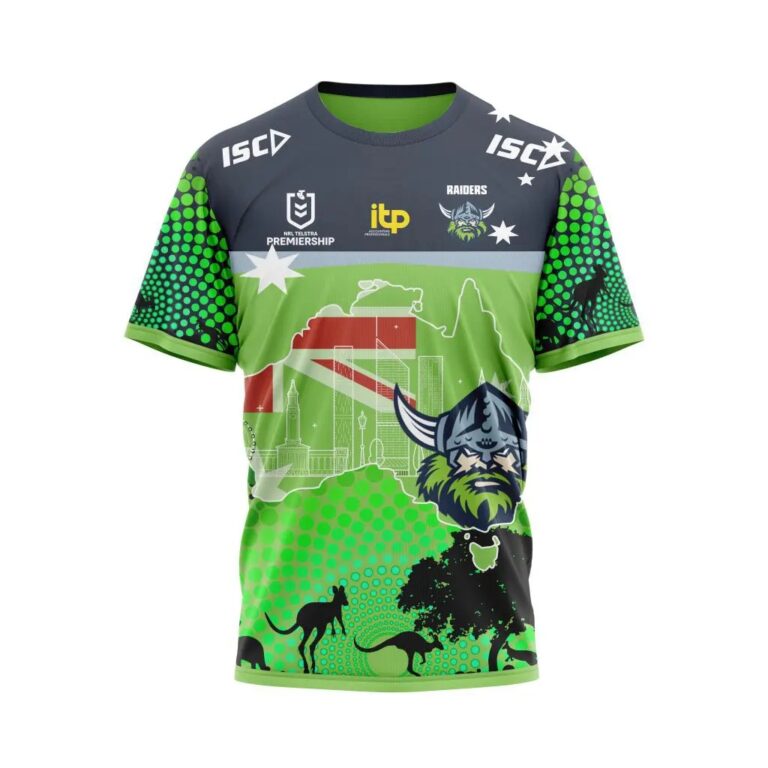 NRL Canberra Raiders Custom Name Number Australia’s Day T-Shirt