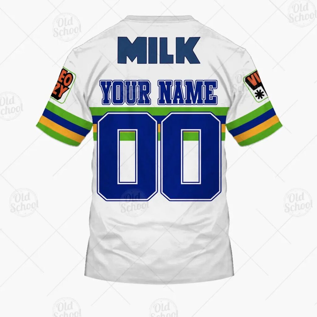 NRL Canberra Raiders Custom Name Number 1995 Away Jersey Vintage Retro T-Shirt