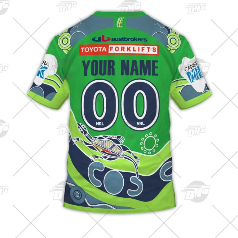 NRL Canberra Raiders Custom Name Number On Field Indigenous Jersey 2021 T-Shirt