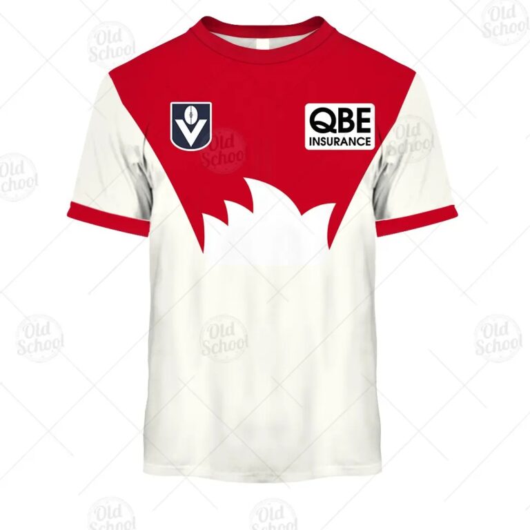 AFL Sydney Swans Custom Name Number Vintage Guernsey 1989 HERITAGE T-Shirt