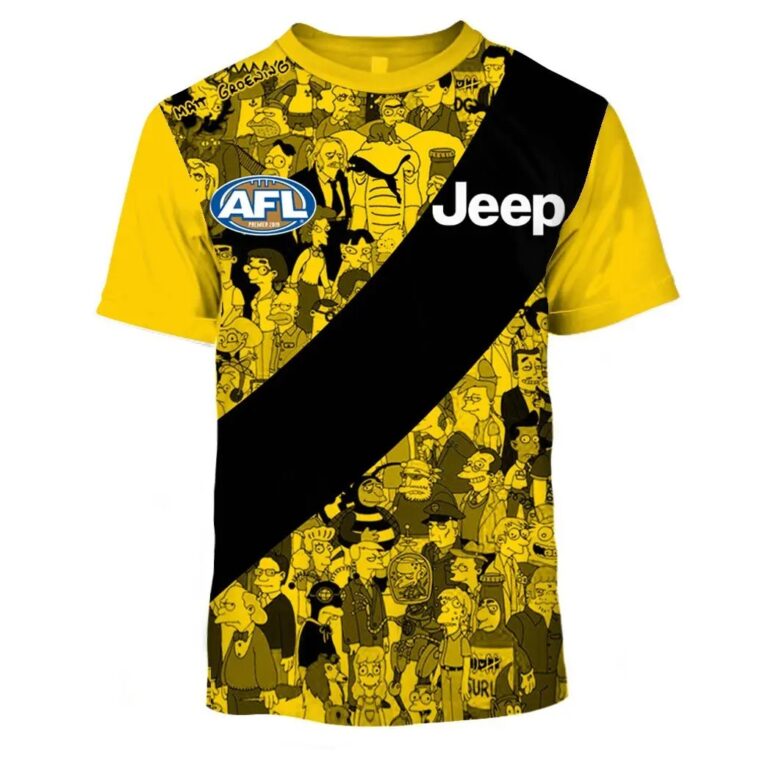 AFL Richmond Tigers Custom Name Number The Simpsons T-Shirt