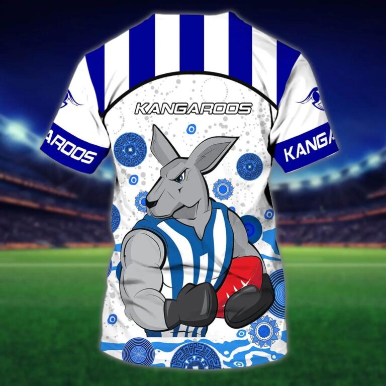 AFL North Melbourne Kangaroos Custom Name Mascot Indigenous T-Shirt