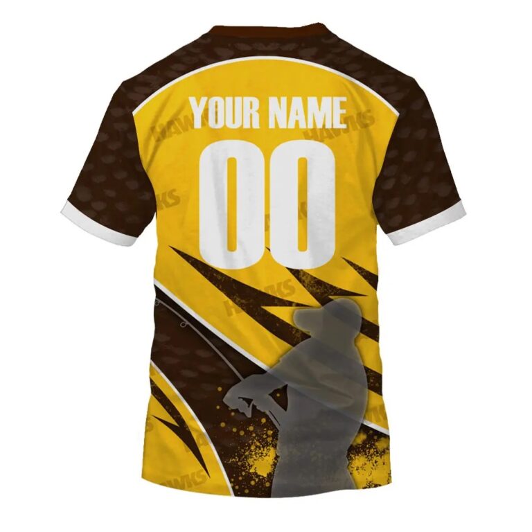 AFL Hawthorn Hawks Custom Name Number Fishing T-Shirt