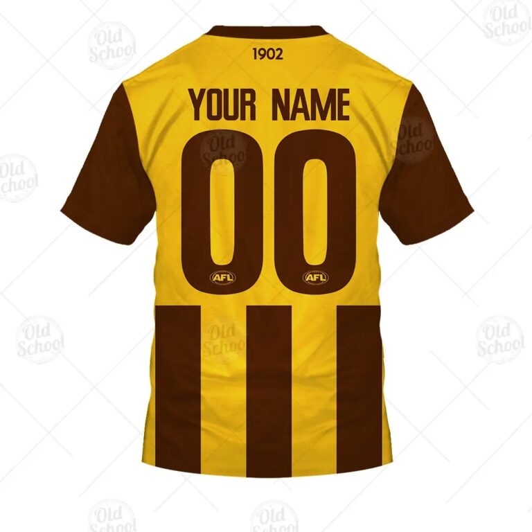 AFL Hawthorn Hawks Custom Name Number 2021 Home Guernsey T-Shirt