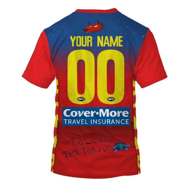 AFL Gold Coast Suns Custom Name Number The Simpsons Guernsey T-Shirt